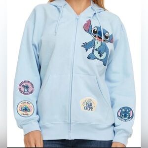 Disney Stitch Women's Soft Full Zip Long Sleeve Hoodie Size Large